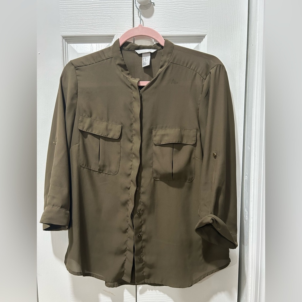 H&M Olive Green Blouse